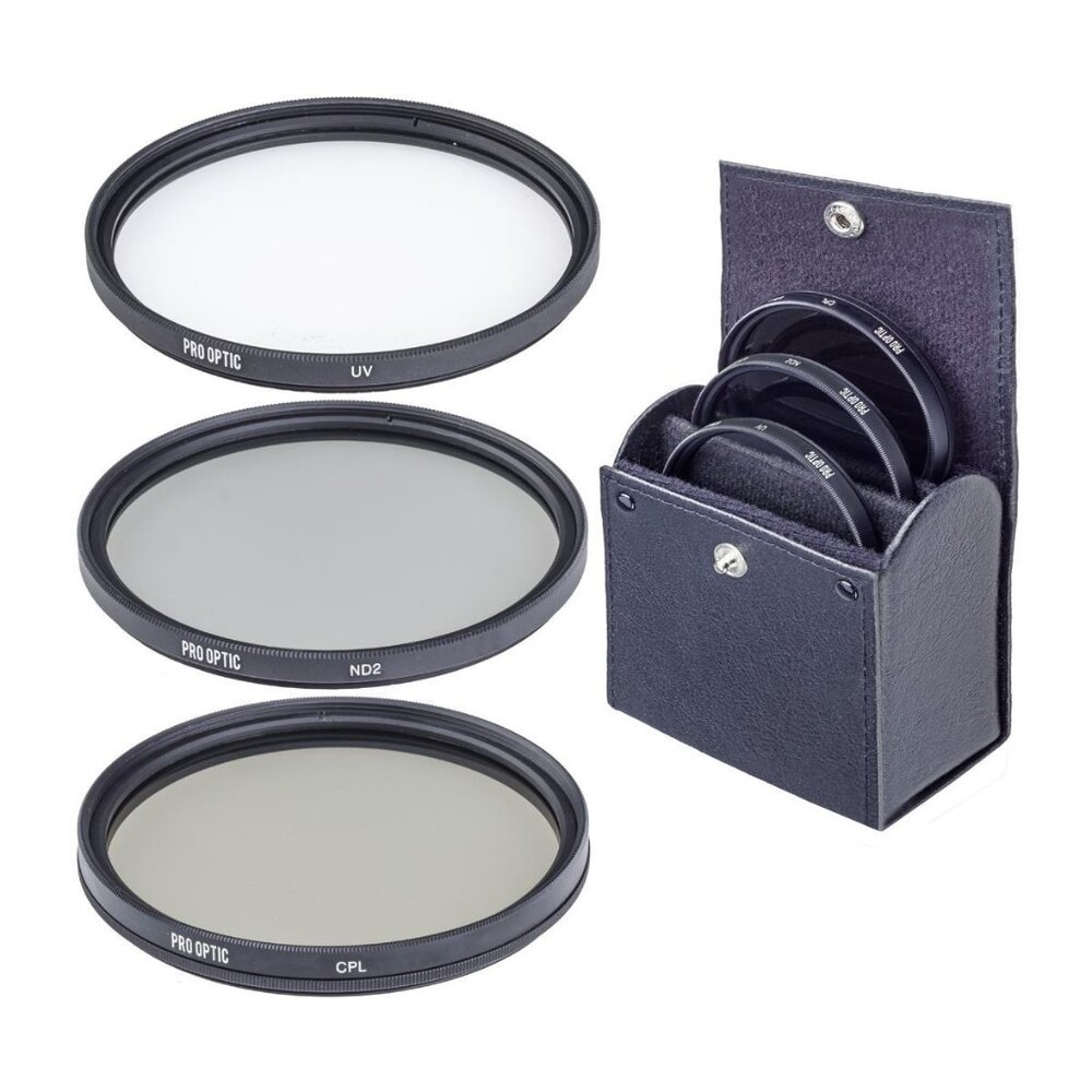 📷 New 📷 ProOPTIC 55mm Digital Essentials Filter Kit with Pouch
